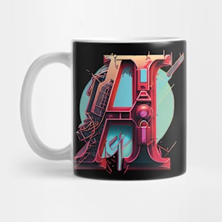 Scarlet Letter Cyberpunk Atheism Sign Mug